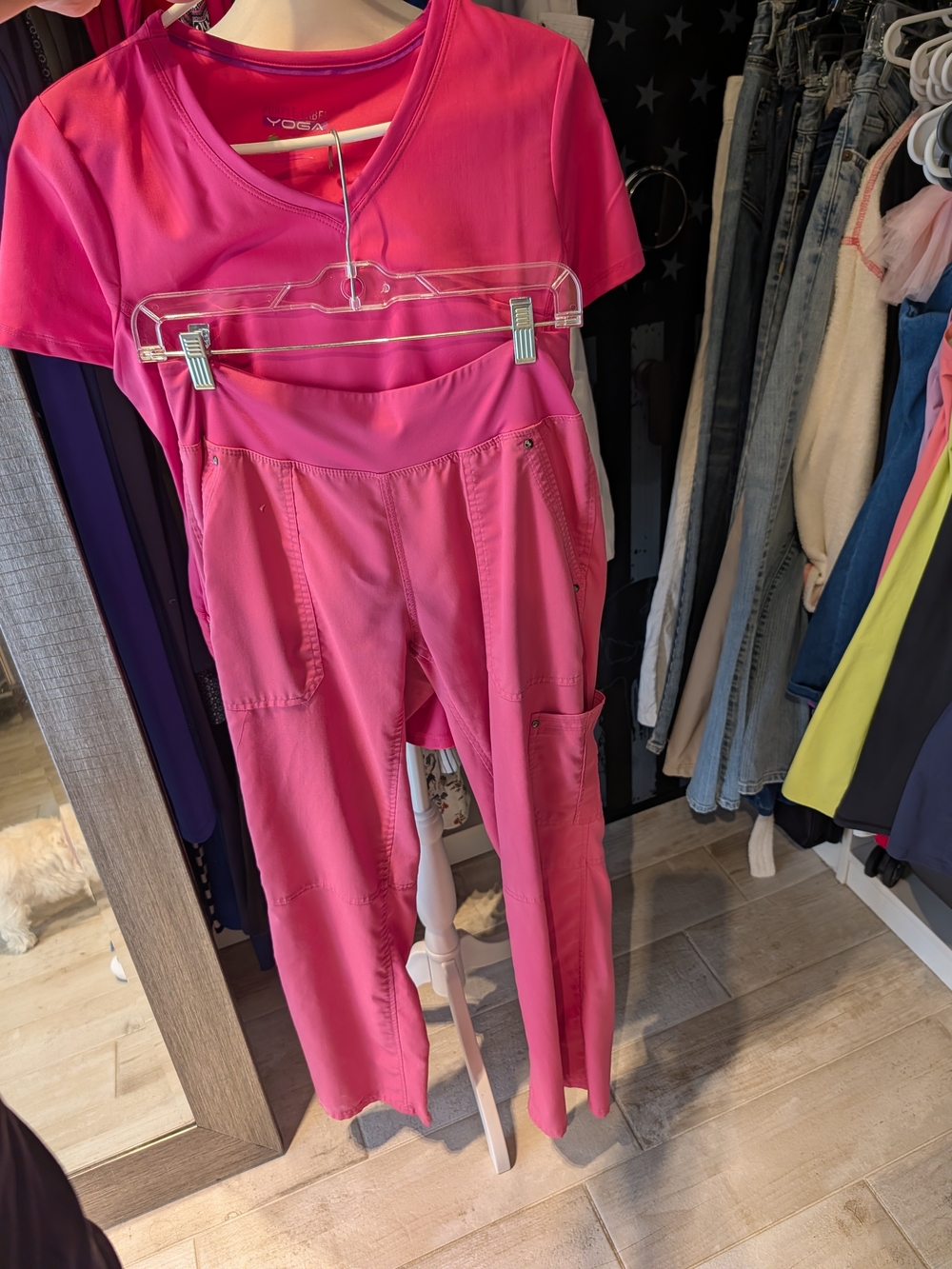 Healing Hands Yoga Brand Hot Pink Women's Scrub Pants